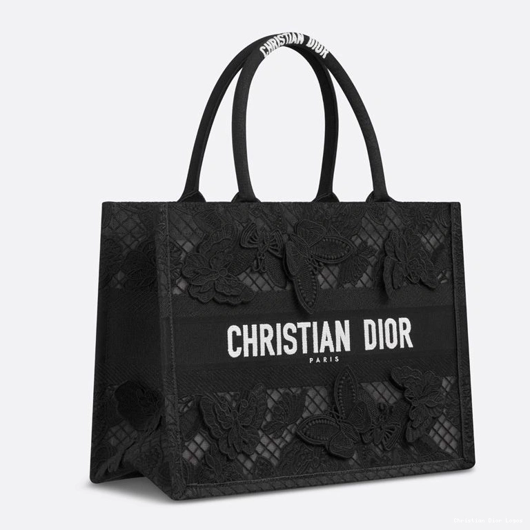 Cheap Dior Butterfly Canvas Book Black Motif D-Lace Tote 0729 Luxury